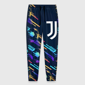 Мужские брюки 3D с принтом Juventus градиентные мячи в Екатеринбурге, 100% полиэстер | манжеты по низу, эластичный пояс регулируется шнурком, по бокам два кармана без застежек, внутренняя часть кармана из мелкой сетки | 