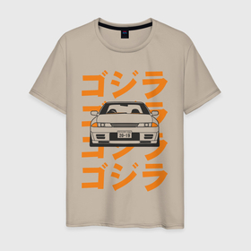 Мужская футболка хлопок с принтом Nissan Skyline GTR32 , 100% хлопок | прямой крой, круглый вырез горловины, длина до линии бедер, слегка спущенное плечо. | 