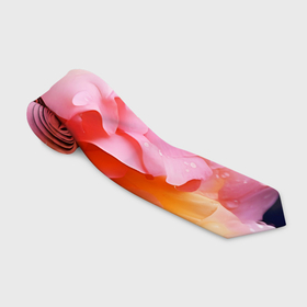 Галстук 3D с принтом Фантастические розы в каплях воды в Екатеринбурге, 100% полиэстер | Длина 148 см; Плотность 150-180 г/м2 | Тематика изображения на принте: 