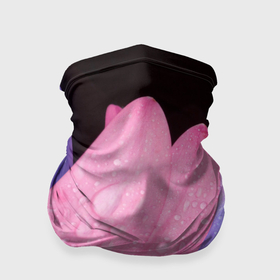 Бандана-труба 3D с принтом Розовые и сиреневые лепестки цветов в Белгороде, 100% полиэстер, ткань с особыми свойствами — Activecool | плотность 150‒180 г/м2; хорошо тянется, но сохраняет форму | 