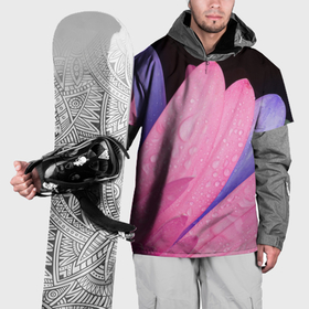 Накидка на куртку 3D с принтом Розовые и сиреневые лепестки цветов , 100% полиэстер |  | Тематика изображения на принте: 