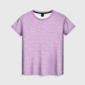 Женская футболка 3D с принтом Нежный розовый мозаика в Тюмени, 100% полиэфир ( синтетическое хлопкоподобное полотно) | прямой крой, круглый вырез горловины, длина до линии бедер | 