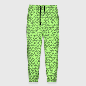 Мужские брюки 3D с принтом Светло зелёный мозаика в Санкт-Петербурге, 100% полиэстер | манжеты по низу, эластичный пояс регулируется шнурком, по бокам два кармана без застежек, внутренняя часть кармана из мелкой сетки | 