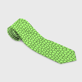 Галстук 3D с принтом Светло зелёный мозаика в Курске, 100% полиэстер | Длина 148 см; Плотность 150-180 г/м2 | Тематика изображения на принте: 