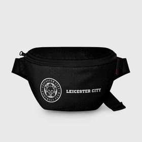 Поясная сумка 3D с принтом Leicester City sport на темном фоне по горизонтали в Санкт-Петербурге, 100% полиэстер | плотная ткань, ремень с регулируемой длиной, внутри несколько карманов для мелочей, основное отделение и карман с обратной стороны сумки застегиваются на молнию | 
