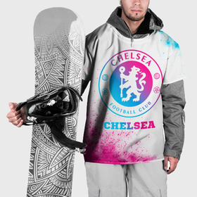 Накидка на куртку 3D с принтом Chelsea neon gradient style в Санкт-Петербурге, 100% полиэстер |  | 