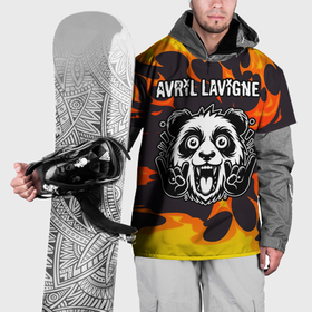 Накидка на куртку 3D с принтом Avril Lavigne рок панда и огонь в Белгороде, 100% полиэстер |  | 