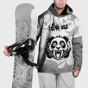 Накидка на куртку 3D с принтом Blink 182 рок панда на светлом фоне в Кировске, 100% полиэстер |  | 