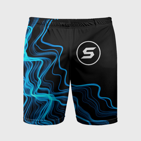 Мужские шорты спортивные с принтом Skillet sound wave в Курске,  |  | Тематика изображения на принте: 