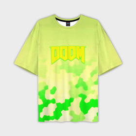 Мужская футболка oversize 3D с принтом Doom токсичное лого броня в Петрозаводске,  |  | 