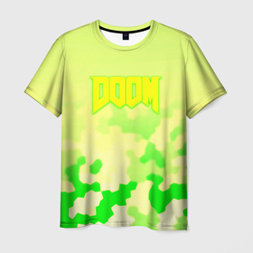 Мужская футболка 3D с принтом Doom токсичное лого броня в Санкт-Петербурге, 100% полиэфир | прямой крой, круглый вырез горловины, длина до линии бедер | Тематика изображения на принте: 