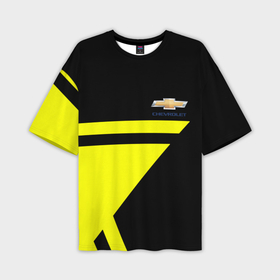 Мужская футболка oversize 3D с принтом Chevrolet yellow star ,  |  | Тематика изображения на принте: 