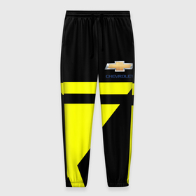 Мужские брюки 3D с принтом Chevrolet yellow star в Санкт-Петербурге, 100% полиэстер | манжеты по низу, эластичный пояс регулируется шнурком, по бокам два кармана без застежек, внутренняя часть кармана из мелкой сетки | 