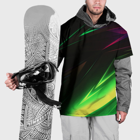 Накидка на куртку 3D с принтом Geometry stripes кислотный неон в Курске, 100% полиэстер |  | 