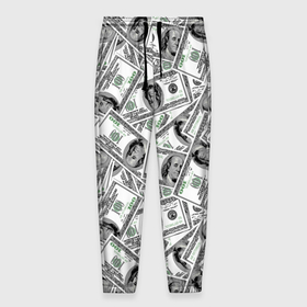 Мужские брюки 3D с принтом Доллары   денежные знаки в Тюмени, 100% полиэстер | манжеты по низу, эластичный пояс регулируется шнурком, по бокам два кармана без застежек, внутренняя часть кармана из мелкой сетки | 
