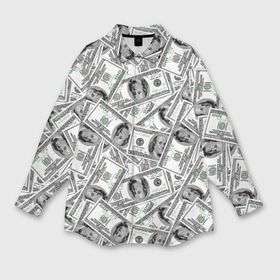 Мужская рубашка oversize 3D с принтом Доллары   денежные знаки в Екатеринбурге,  |  | 
