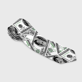 Галстук 3D с принтом Доллары   денежные знаки в Тюмени, 100% полиэстер | Длина 148 см; Плотность 150-180 г/м2 | Тематика изображения на принте: 
