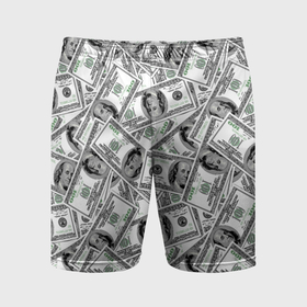 Мужские шорты спортивные с принтом Доллары   денежные знаки ,  |  | 