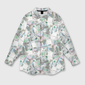 Мужская рубашка oversize 3D с принтом Деньги   купюры в 1 тысячу рублей ,  |  | Тематика изображения на принте: 