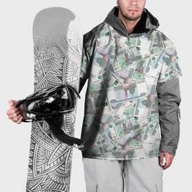 Накидка на куртку 3D с принтом Деньги   купюры в 1 тысячу рублей в Новосибирске, 100% полиэстер |  | 