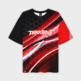 Мужская футболка oversize 3D с принтом Tekken 8 огненное лого файтинг ,  |  | Тематика изображения на принте: 