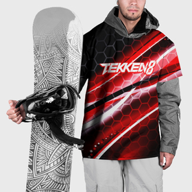Накидка на куртку 3D с принтом Tekken 8 огненное лого файтинг , 100% полиэстер |  | Тематика изображения на принте: 