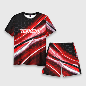 Мужской костюм с шортами 3D с принтом Tekken 8 огненное лого файтинг ,  |  | 