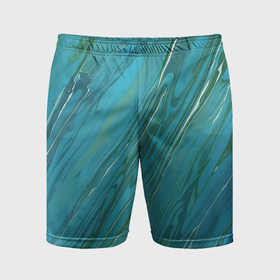 Мужские шорты спортивные с принтом Жидкая текстура оттенков морской волны в Белгороде,  |  | 