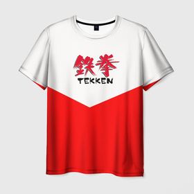 Мужская футболка 3D с принтом Tekken текстура файтинг япония в Кировске, 100% полиэфир | прямой крой, круглый вырез горловины, длина до линии бедер | 
