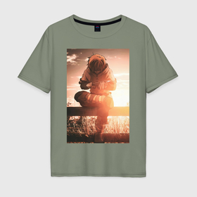 Мужская футболка хлопок Oversize с принтом Сага о Винланде Торфинн в поле в Белгороде, 100% хлопок | свободный крой, круглый ворот, “спинка” длиннее передней части | 
