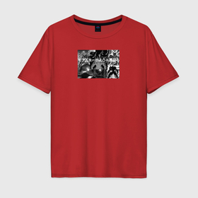 Мужская футболка хлопок Oversize с принтом One Punch Man: битва Гароу   манга в Кировске, 100% хлопок | свободный крой, круглый ворот, “спинка” длиннее передней части | 