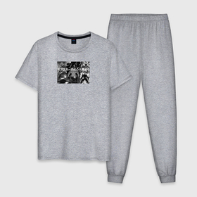Мужская пижама хлопок с принтом One Punch Man: битва Гароу   манга в Белгороде, 100% хлопок | брюки и футболка прямого кроя, без карманов, на брюках мягкая резинка на поясе и по низу штанин
 | 
