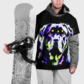 Накидка на куртку 3D с принтом Дизайнерсский портрет ротвейлера в Кировске, 100% полиэстер |  | Тематика изображения на принте: 