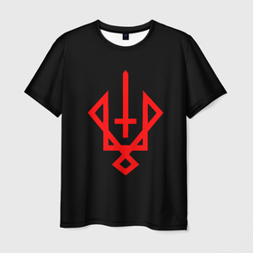 Мужская футболка 3D с принтом Славянская символика руевит в Екатеринбурге, 100% полиэфир | прямой крой, круглый вырез горловины, длина до линии бедер | 