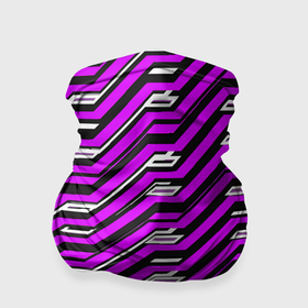 Бандана-труба 3D с принтом Киберпанк узор фиолетовый и чёрный в Кировске, 100% полиэстер, ткань с особыми свойствами — Activecool | плотность 150‒180 г/м2; хорошо тянется, но сохраняет форму | 