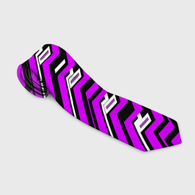Галстук 3D с принтом Киберпанк узор фиолетовый и чёрный , 100% полиэстер | Длина 148 см; Плотность 150-180 г/м2 | Тематика изображения на принте: 