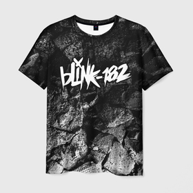 Мужская футболка 3D с принтом Blink 182 black graphite в Екатеринбурге, 100% полиэфир | прямой крой, круглый вырез горловины, длина до линии бедер | 