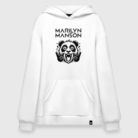 Худи SuperOversize хлопок с принтом Marilyn Manson   rock panda , 70% хлопок, 30% полиэстер, мягкий начес внутри | карман-кенгуру, эластичная резинка на манжетах и по нижней кромке, двухслойный капюшон
 | 
