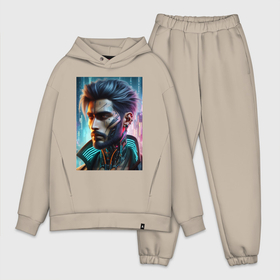 Мужской костюм oversize хлопок с принтом Cyber dude   ai art в городе Новоалтайск,  |  | Тематика изображения на принте: 