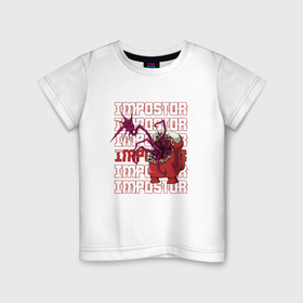 Детская футболка хлопок с принтом Red imposter в Екатеринбурге, 100% хлопок | круглый вырез горловины, полуприлегающий силуэт, длина до линии бедер | 