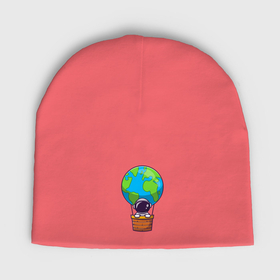 Мужская шапка демисезонная с принтом Космонавт на воздушном шаре в Тюмени,  |  | 