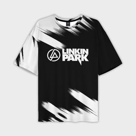 Мужская футболка oversize 3D с принтом Linkin park рок бенд краски в Санкт-Петербурге,  |  | 