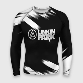 Мужской рашгард 3D с принтом Linkin park рок бенд краски ,  |  | 