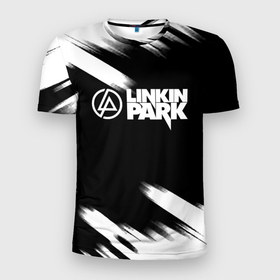 Мужская футболка 3D Slim с принтом Linkin park рок бенд краски , 100% полиэстер с улучшенными характеристиками | приталенный силуэт, круглая горловина, широкие плечи, сужается к линии бедра | 