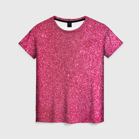 Женская футболка 3D с принтом Яркий розовый блеск в Екатеринбурге, 100% полиэфир ( синтетическое хлопкоподобное полотно) | прямой крой, круглый вырез горловины, длина до линии бедер | 