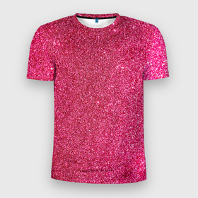 Мужская футболка 3D Slim с принтом Яркий розовый блеск в Курске, 100% полиэстер с улучшенными характеристиками | приталенный силуэт, круглая горловина, широкие плечи, сужается к линии бедра | Тематика изображения на принте: 