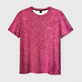 Мужская футболка 3D с принтом Яркий розовый блеск в Курске, 100% полиэфир | прямой крой, круглый вырез горловины, длина до линии бедер | Тематика изображения на принте: 