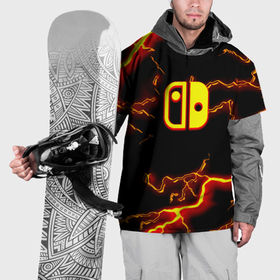 Накидка на куртку 3D с принтом Нинтендо шторм огненоое лого в Тюмени, 100% полиэстер |  | 