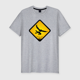Мужская футболка хлопок Slim с принтом Знаки опасности  совы в Курске, 92% хлопок, 8% лайкра | приталенный силуэт, круглый вырез ворота, длина до линии бедра, короткий рукав | 