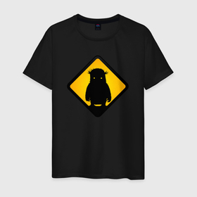 Мужская футболка хлопок с принтом Знаки опасности   леший в Новосибирске, 100% хлопок | прямой крой, круглый вырез горловины, длина до линии бедер, слегка спущенное плечо. | 